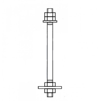 Болт фундаментный 2.1 М16Х350 ст.3сп/пс, ст.20, ст.35, ст.09Г2С, ст. 40Х ГОСТ 24379.1-80 (12)