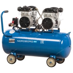 Компрессор поршневой безмасляный, объем 100 л NORDBERG