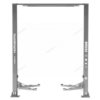 Подъемник 380V 2х стоечный 4т с верхней синхронизацией, H=3,6 м, с электростопорами (серый)