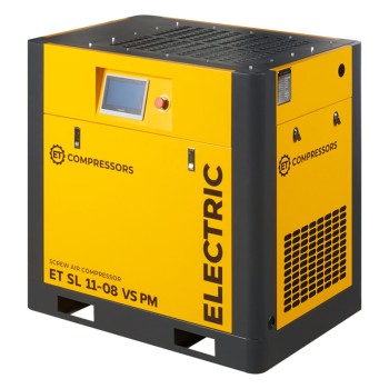 Винтовой компрессор ET-Compressors SL 11-08 VS PM (IP55) с частотным регулированием производительности и двигателем на постоянных магнитах Винтовой компрессор ET-Compressors SL 11-08 VS PM (IP55) с частотным регулированием производительности и двигателем на постоянных магнитах