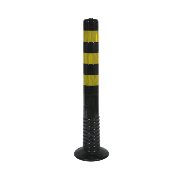 Столбик гибкий черный 750 мм c круглым основанием и комплектом крепления