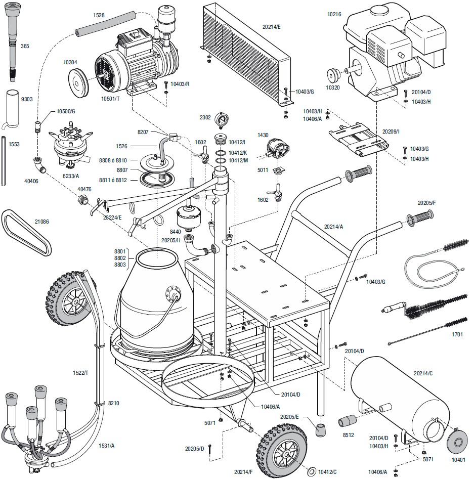 Схема доильного аппарата Flaco Cantabria 3